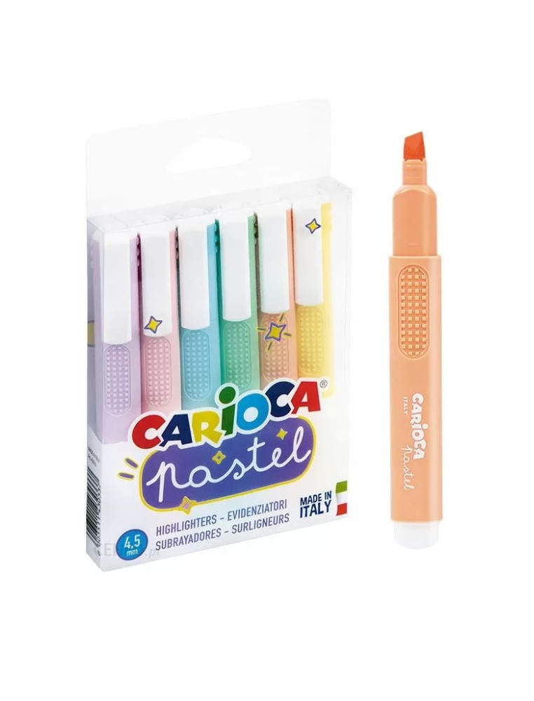 Carioca pastel highlighters 6 colors