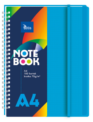 A4 blue circular notebook...