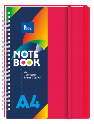 Pink A4 notebook with PP...