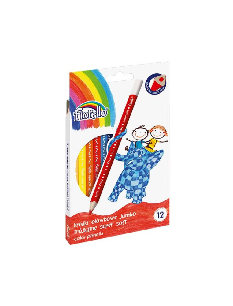 JUMBO Fiorello Super Soft triangular crayons, 12 colors