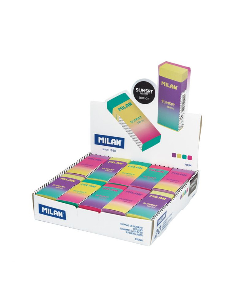 Milan Radiergummis – Buntes Set, 36 Stück, Für Schule, Büro & Kunst