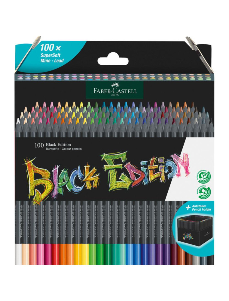 TRIANGULAR CRAYONS BLACK EDITION 100 COL. FABER-CASTELL