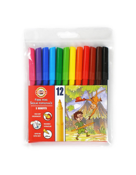 FELT-TIP PENS 12 COLOURS