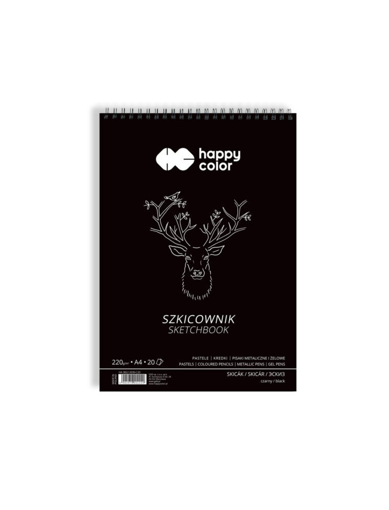 Black sketchbook on A4 spiral