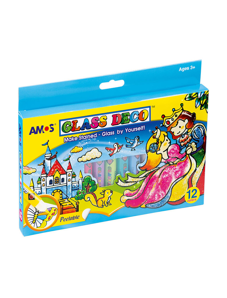 AMOS Stained Glass Paints GD10P12R 10.5ml x 12 colours