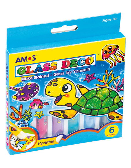 AMOS GD10P6 Stained Glass Paints 10.5 ml x 6 colours