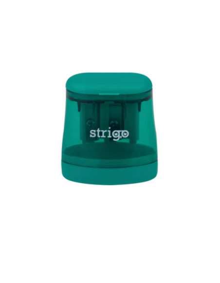 STRIGO sharpener in two thicknesses with a container, transparent