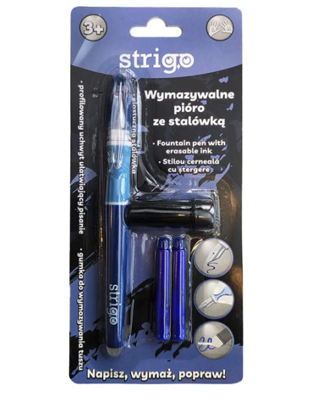 STRIGO erasable pen with a navy blue nib