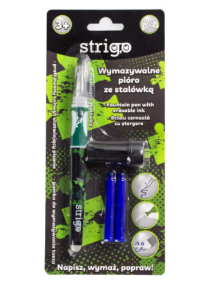 STRIGO erasable pen with a green nib