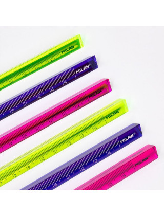 Linijka Acid plastikowa trójkątna kolorowa 15 cm
