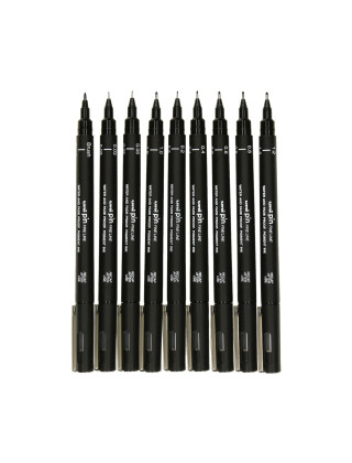DRAFTING SET 9PCS. PIN200 BLACK UNI 203216