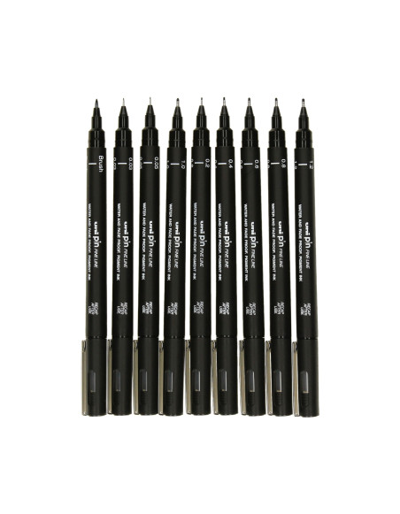 DRAFTING SET 9PCS. PIN200 BLACK UNI 203216