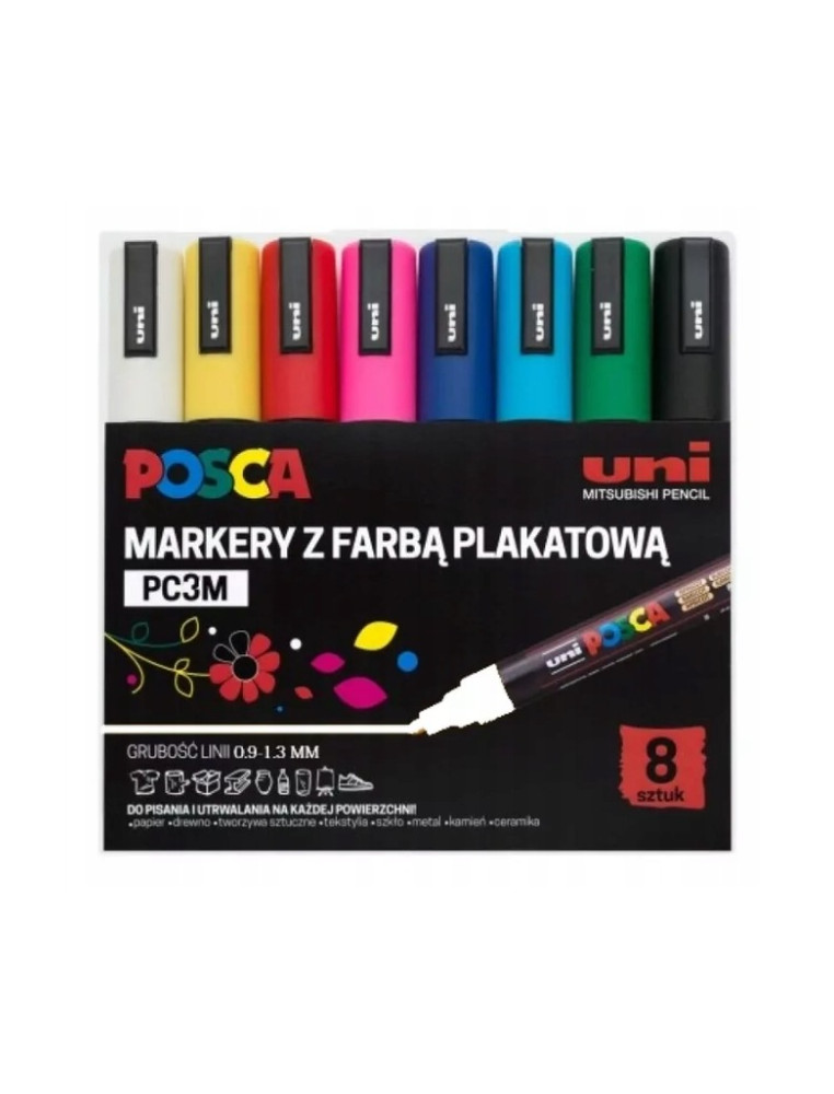 Zestaw Markerów Uni Posca PC-3M Wielokolorowy 8 Szt