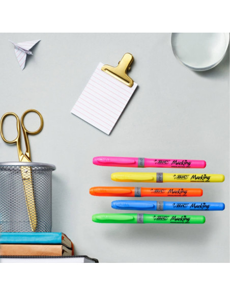 ZAKREŚLACZE BIC HIGHLIGHTER GRIP ŚCIĘTA KOŃCÓWKA BLISTER 12 KOLORÓW