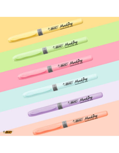 ZAKREŚLACZE BIC HIGHLIGHTER GRIP ŚCIĘTA KOŃCÓWKA BLISTER 12 KOLORÓW