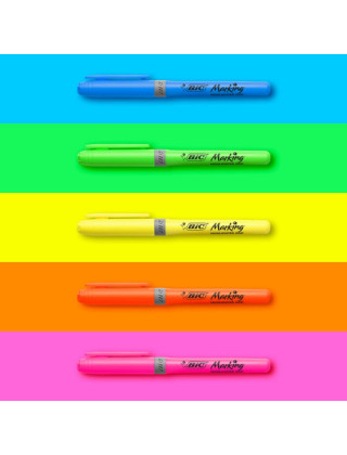 ZAKREŚLACZE BIC HIGHLIGHTER GRIP ŚCIĘTA KOŃCÓWKA BLISTER 12 KOLORÓW