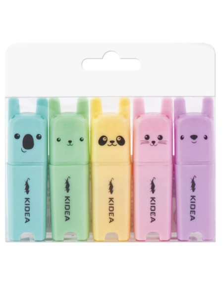 MINI HIGHLIGHTERS ANIMALS 5 PCS. KIDEA