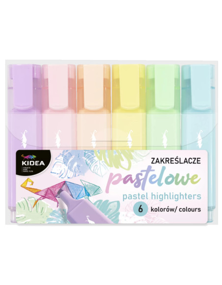ZAKREŚLACZE PASTELOWE 6 KOLORÓW KIDEA