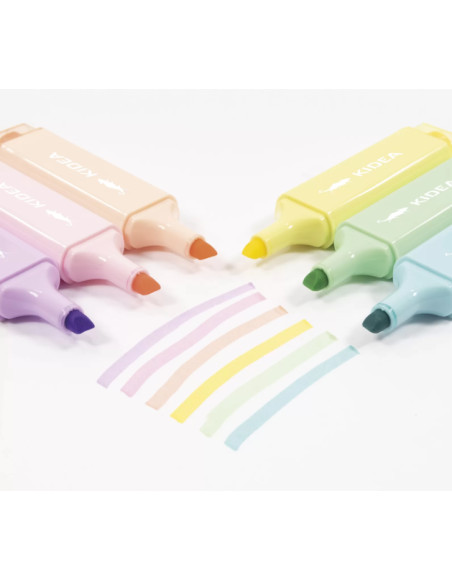 ZAKREŚLACZE PASTELOWE 6 KOLORÓW KIDEA